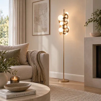 Pagazzi Bubble 7 Light Gold Floor Lamp