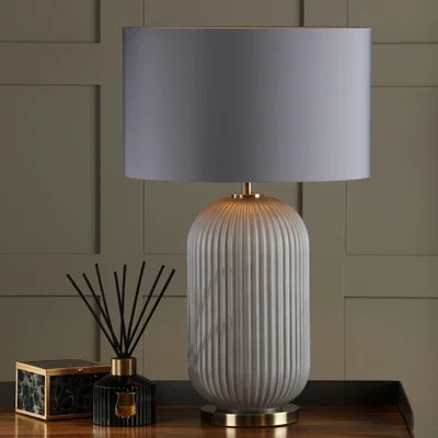 Pagazzi Helicon Grey Glass Table Lamp