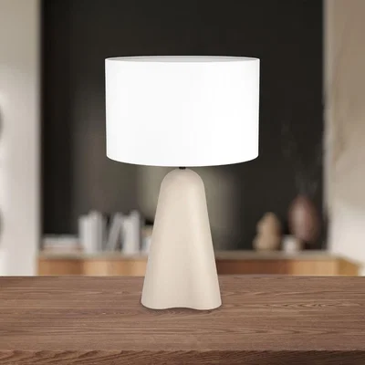 Pagazzi Tolleric Sand Ceramic Table Lamp with White Shade