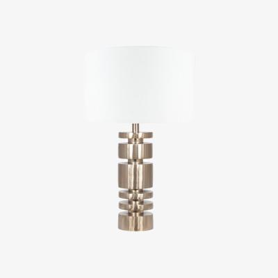 Pagazzi Elon Champagne Gold Metal Stacked Cylinder Table Lamp