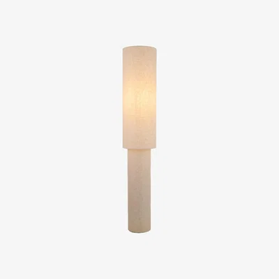 Pagazzi Buxton Natural Faux Linen Column Floor Lamp