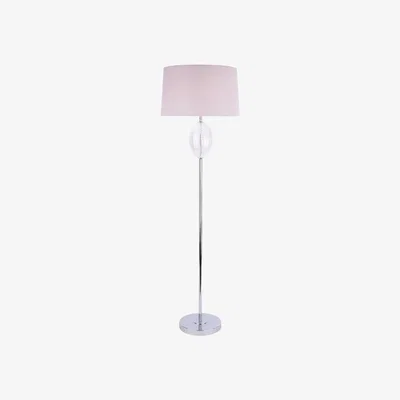 Pagazzi Freya Ribbed Glass & Grey Floor Lamp