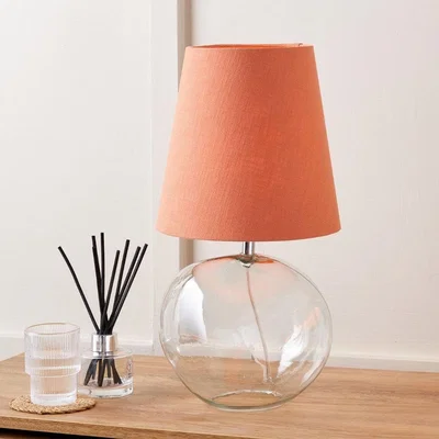 Pagazzi Hallie Glass Table Lamp with Terracotta Shade