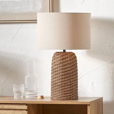 Pagazzi Andros Brown Woven Seagrass Table Lamp