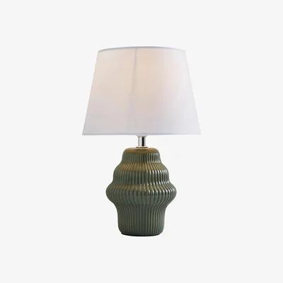 Pagazzi Alanna Green Ribbed Ceramic Table Lamp