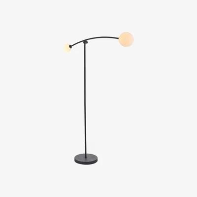 Pagazzi Izaro 2 Light Black and Opal Floor Lamp