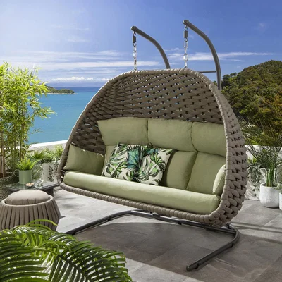 Quatropi ExDisplay Sundowner XL Hanging Hammock Chair Coffee & Green