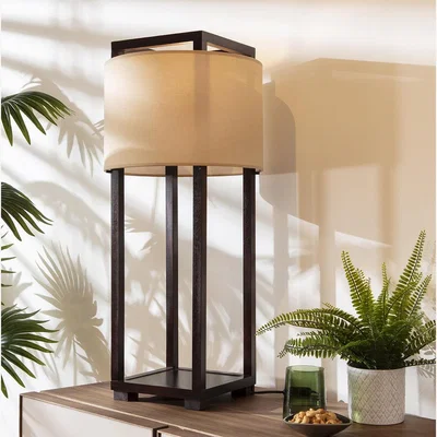 Quatropi Flam & Luce Echo Wooden Table Lamp Brown