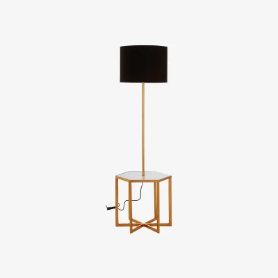 The Range Sika White Marble and Gold Floor Lamp - Gold