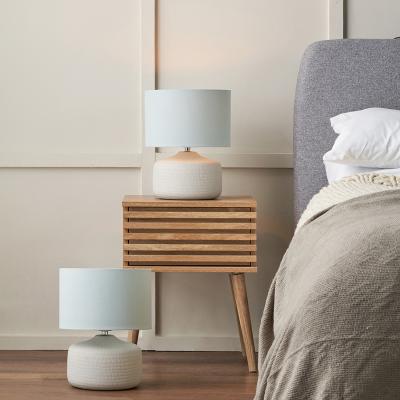 The Range Set of 2 Kai Textured Ceramic Table Lamps - Blue