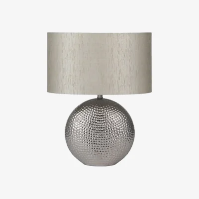 The Range Set of 2 Mabel Textured Dot Ceramic Table Lamps - Silver