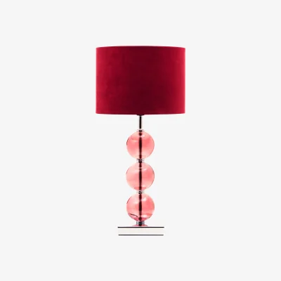 The Range Mistro Burgundy Suede Effect Shade Table Lamp - Red