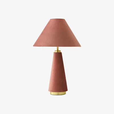 The Range Martha Conical Velvet Table Lamp - Pink / Yes
