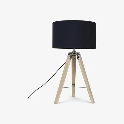 The Range Clipper Tripod Floor Lamp - Light Brown / 10cm / 35cm / Navy Blue Reni Shade