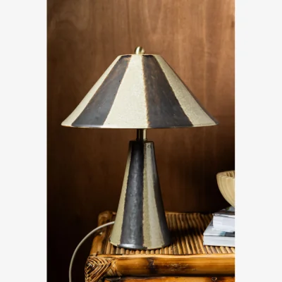Rockett St George Brown Stripe Carnival Table Lamp