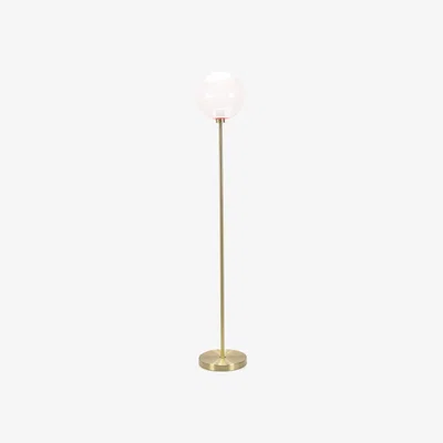 The Range Frenchie Pink Tinted Glass Globe Gold Stem Floor Lamp - Gold