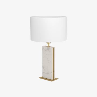 The Range EGLO BelesarWhite Stone and Steel Table Lamp - Brushed Brass, White