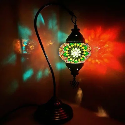 The Range Turkish Moroccan Table Desk Lamp Mosaic Glass CE - Style -8 - Pink