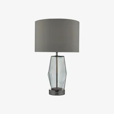 The Range Mubina Touch Table Lamp Black Chrome Smoked Glass