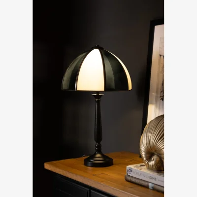Rockett St George Monochrome Art Deco Dome Table Lamp