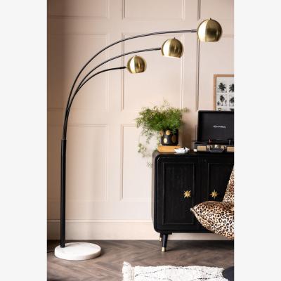 Rockett St George Statement Black & Gold Retro Arch Floor Lamp