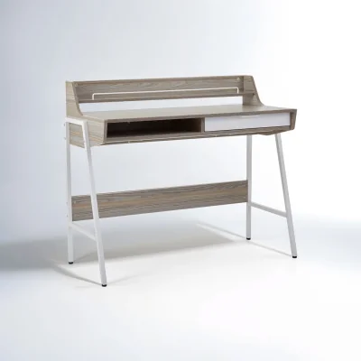 The Range Bradbury Light Oak Veneer Desk - Grey