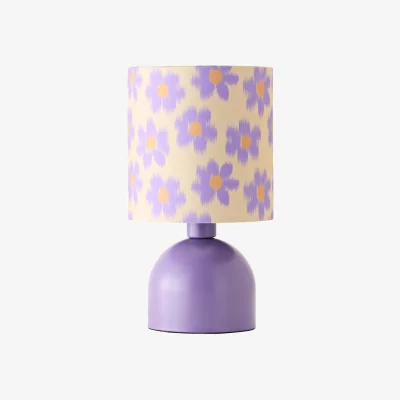 The Range Miley Purple Floral Print Table Lamp Drum Shade - Purple