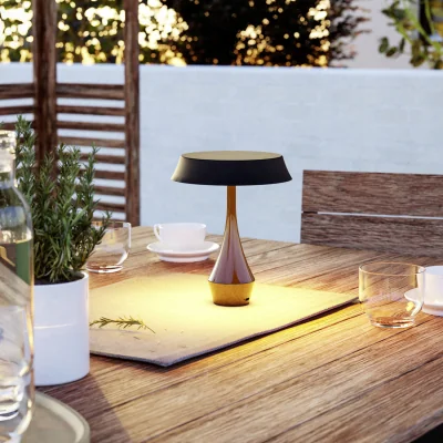 The Range EGLO Turcio Metal LED Tricolour Portable Outdoor Table Lamp, Black - Black
