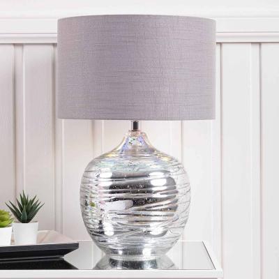 The Range Modern Luxury Table Lamp with Glass Base - Linen