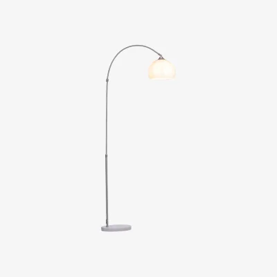 The Range Elegant and Modern Arched Floor Lamp with Marble Base - White / 130cm