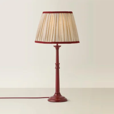 The Range Clara Candlestick Table Lamp with Pleated Shade - Red / 6W