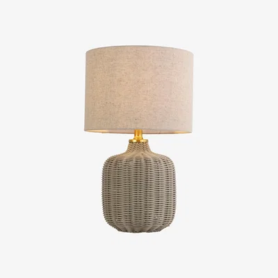 The Range Padstow Rattan Effect Table Lamp - Grey