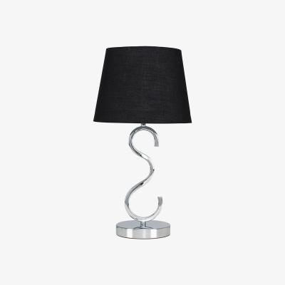 The Range Cabonna Polished Chrome Touch Table Lamp - Silver / 16.5cm / Black Shade / 14cm
