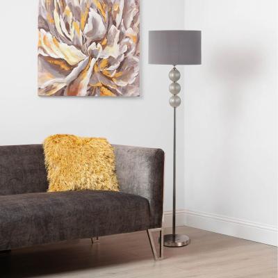The Range Tall Floor Traditional Lamp with Silk Shade - Grey