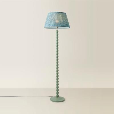 The Range Bobbins Pastel Floor Lamp with Pleated Shade - Sage Green / WoodFabric / FabricWood / Leaf