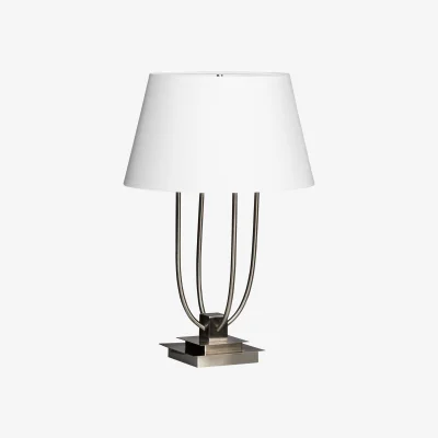 The Range Regents Park Satin Nickel Finish Table Lamp - Silver