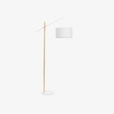 The Range Astrid Geometric Origami Teardrop Paper Pleated Floor Lamp - White / Without Bulb
