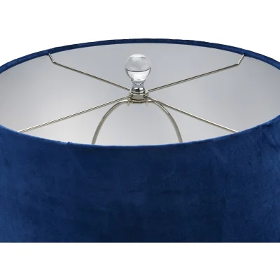 The Range Ice Shadows Handcrafted Table Lamp With Velvet Shade - White