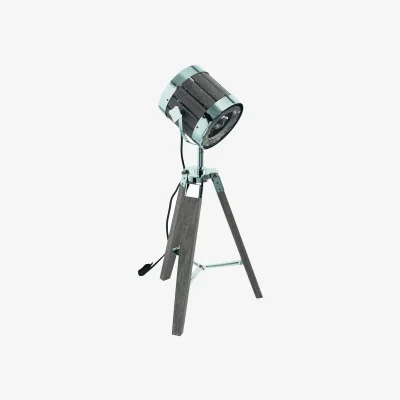 The Range Eglo Walesby Tripod Table Lamp - Natural Wood - Black