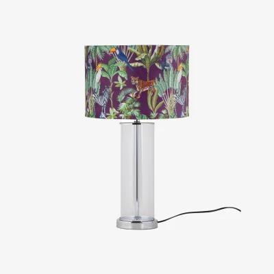 The Range Aura Chrome Table Lamp With Safari Velvet Shade - Chrome & Safari