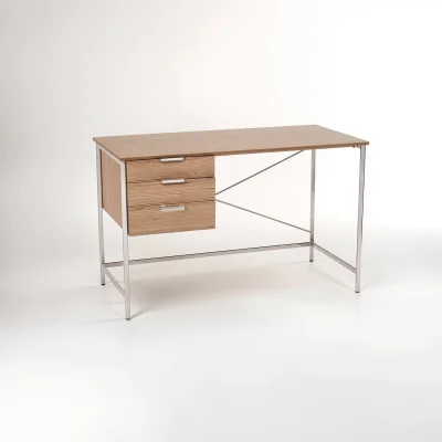 The Range Bradbury Light Oak Veneer Desk With Drawers - Natural