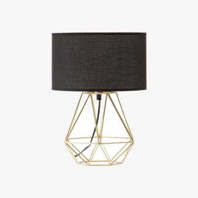 The Range Wyra Black And Gold Finish Table Lamp - Gold