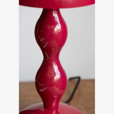 Rockett St George Raspberry Red Wavy Retro Table Lamp - DISCONTINUED
