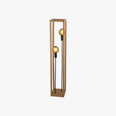The Range Square 2 Light Floor Lamp  - Brown