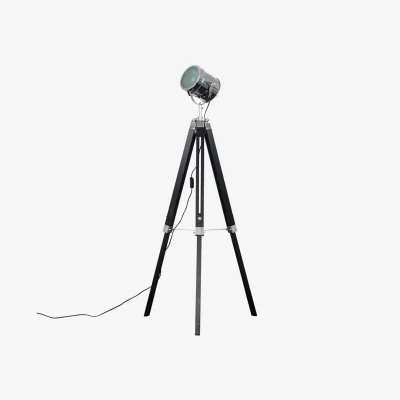 The Range Starboard Spotlight Tripod Black Floor Lamp  - Black / Yes - Black and Chrome