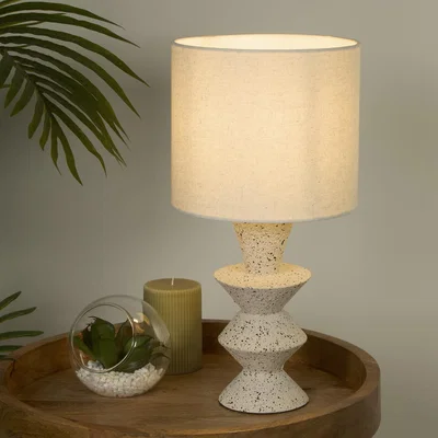 The Range Malacca Shaped stoneware table lamp - White
