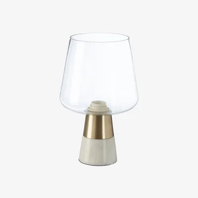 The Range Sebah Table Lamp with Marble Base and Glass Shade - Gold