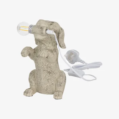 The Range Dog Table Lamp - Natural Painted Resin