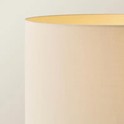 The Range Morrigan Mid Wood Shelf Floor Lamp with Drum Shade - Mid Wood White Trim / Yes - Mid Wood / 3.9kg