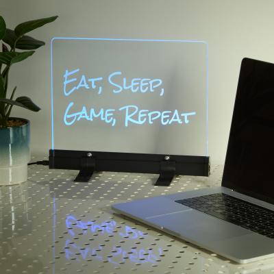 The Range Eat, Sleep, Game, Repeat Gaming LED Neon Desk Lamp - Black